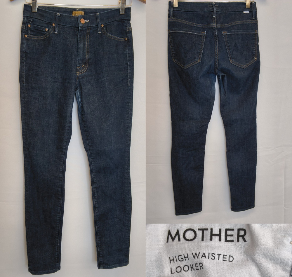 Mother The High Waisted Looker Dark Wash Skinny Jeans Women's 26 Blue #W5242